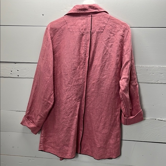 Cynthia Ashby Woman’s 100% Linen Lagenlook Art to Wear Button Down Shirt Size M - Picture 6 of 7